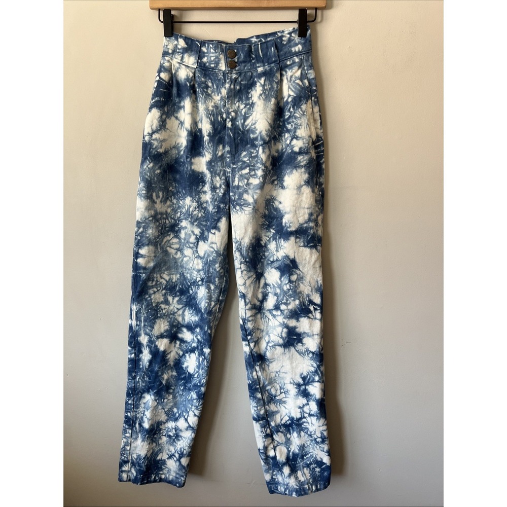 Lucy & Yak Tie Dye Pleated Pants Size 26 100% Organic Cotton Retro Y2K 90s